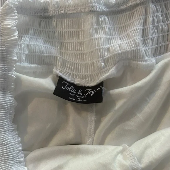 NWT Jolie & Joy White Ribbed Lounge Pants - Picture 3 of 5